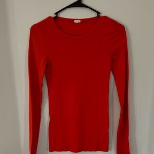 J. Crew women’s XS Vibrant Red Long Sleeve Tee